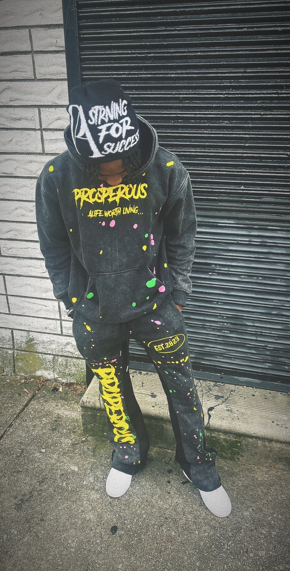 Yellow Prosperous Splatter Sweatpants