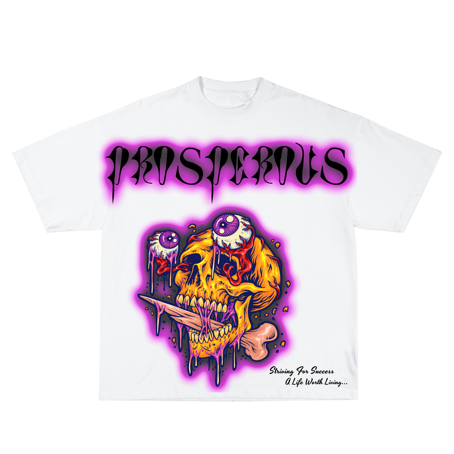 Purple Prosperous Skull Graphic Tee